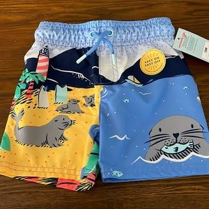 Beach Print Cat & Jack Boys' Swim Trunks